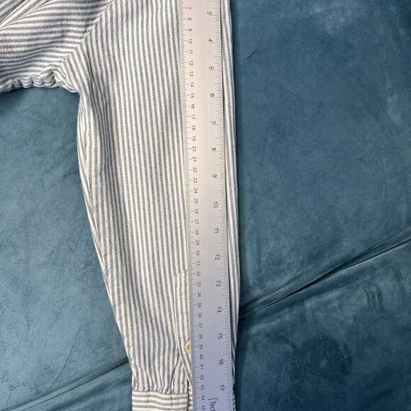 Madewell Button-Up Shirt Women M Blue & White Striped Slim Classic Fit Normcore - Picture 5 of 8